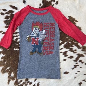 Adidas Nebraska Huskers Herbie 3/4 sleeve shirt 🌽 🏈